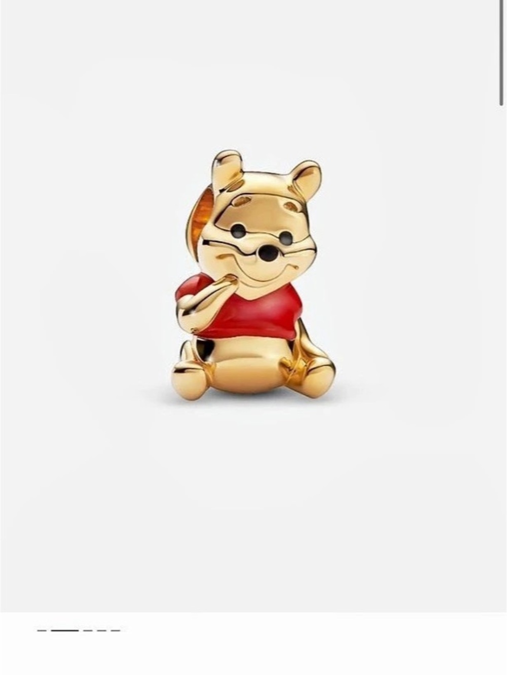 PANDORA Disney Winnie the Pooh Bear Charm Gold & Red